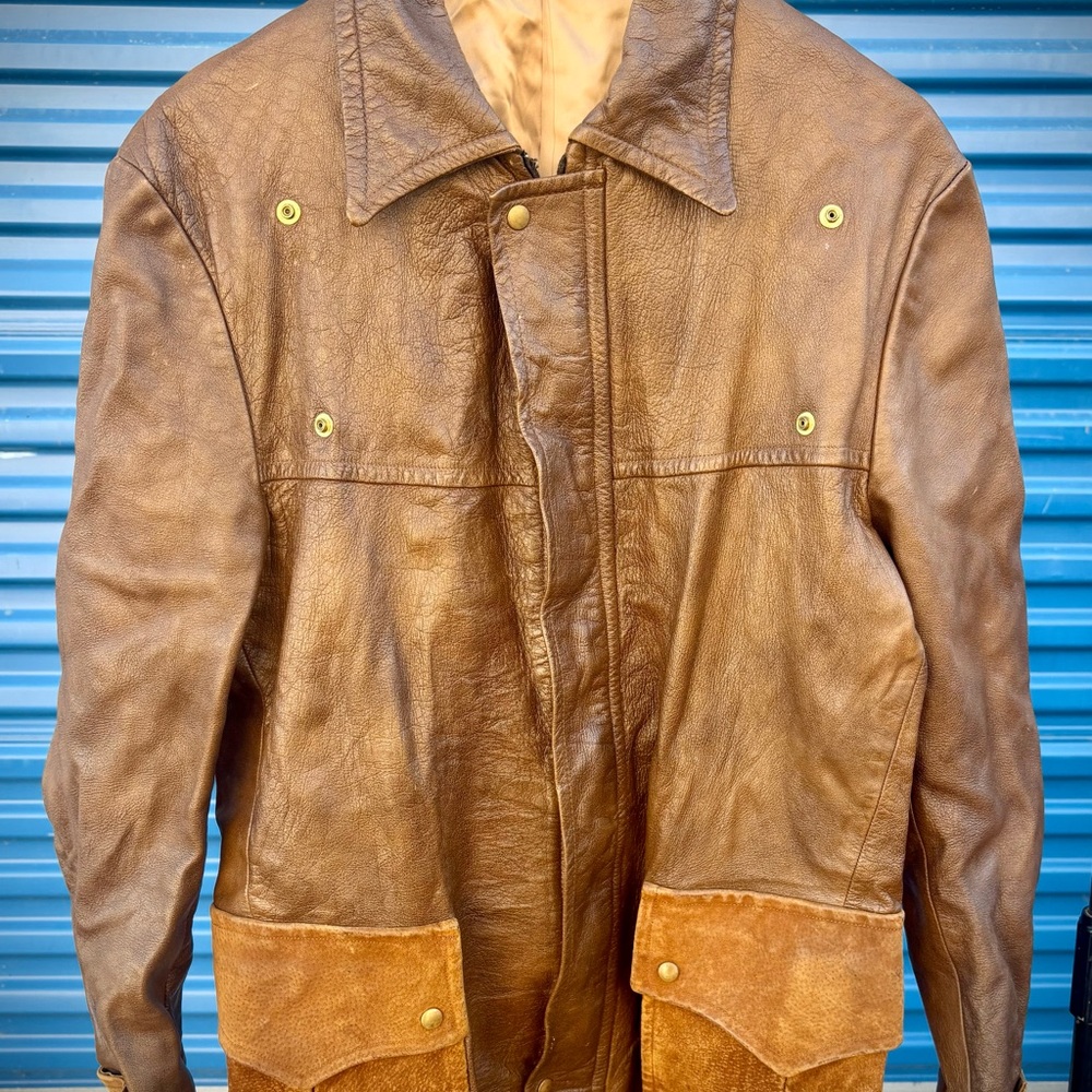 Fred Segal Vintage Men’s Brown Leather Jacket 42 - Picture 2 of 8